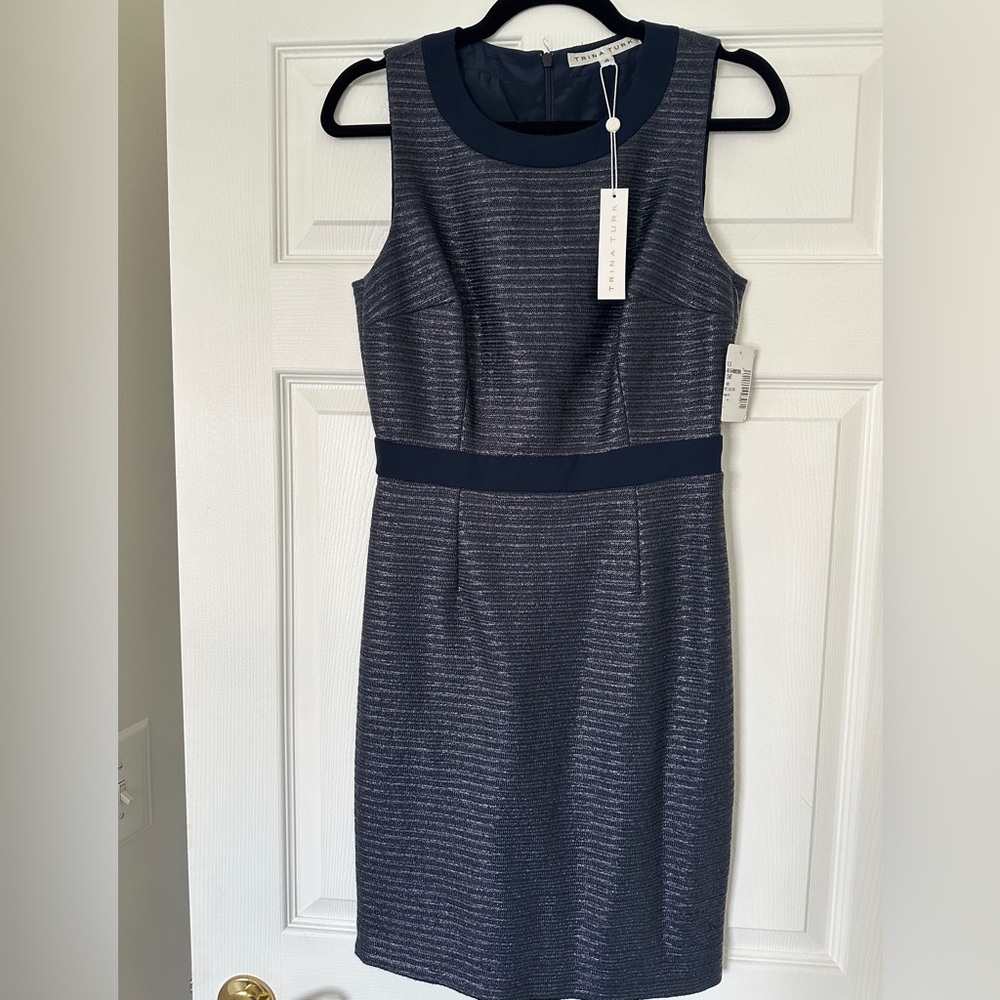 Trina Turk Navy Striped Dress